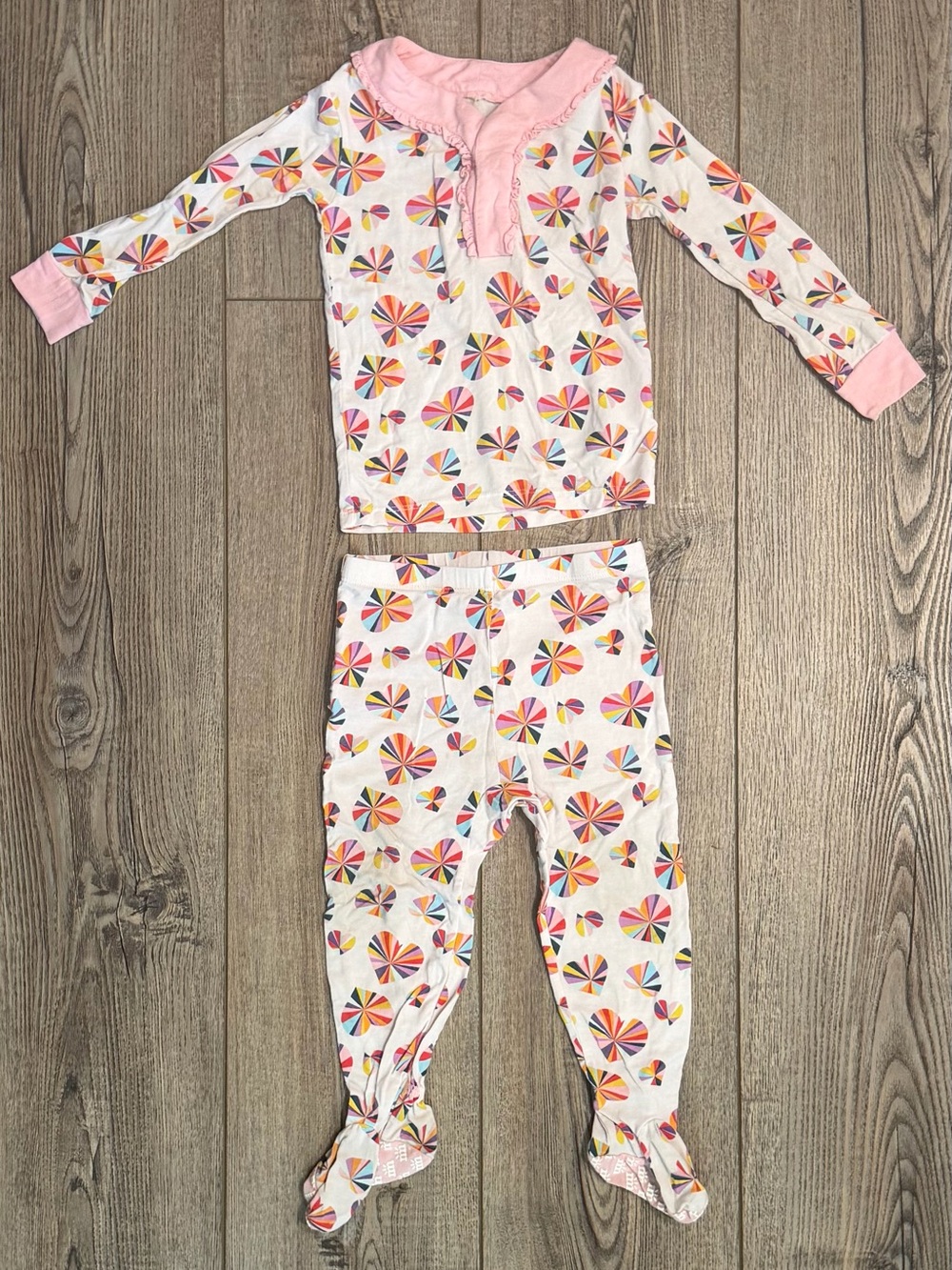 Magnetic Me 2pc Footed Pajama Set 12-18M Heart Print
